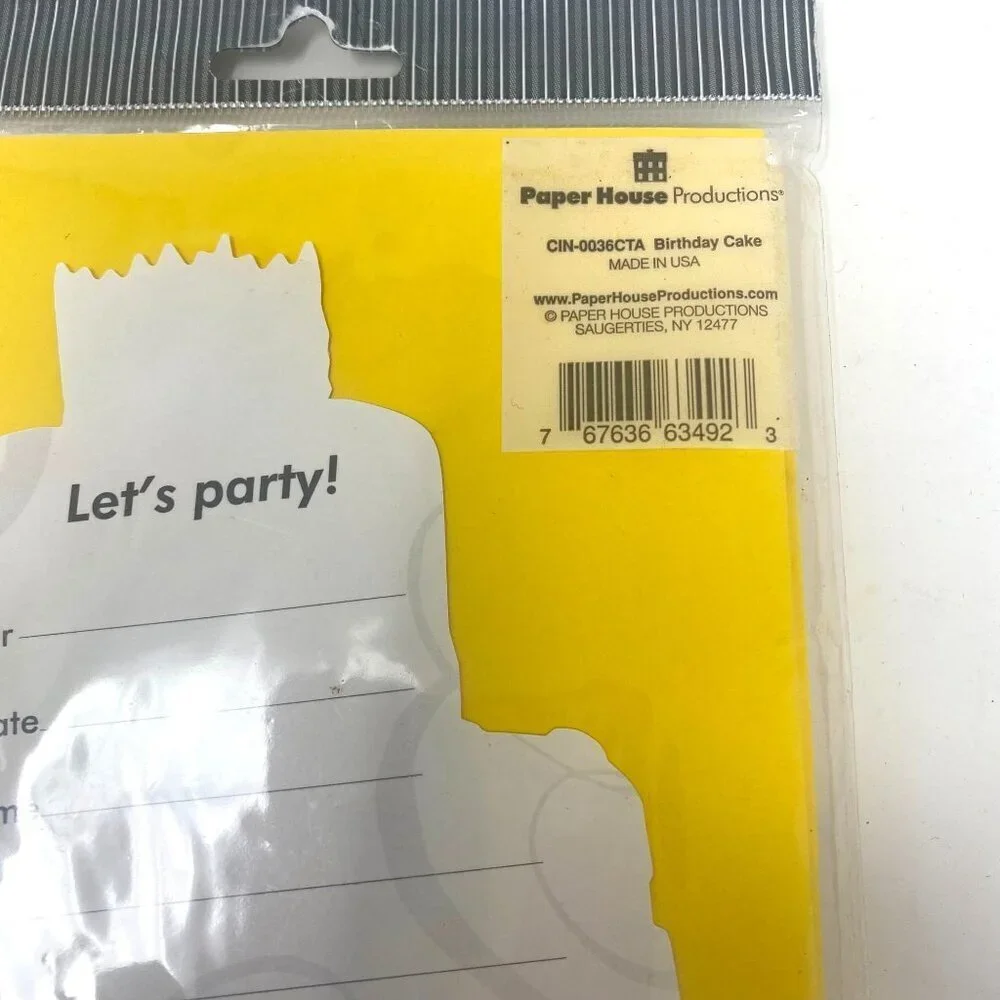 Paper House 2 Pack Happy Birthday Cake Party Invitations With Envelopes